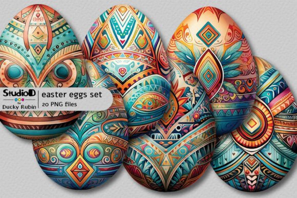 Download Watercolor Eggs Clipart Set - Tribal - Premium Resources